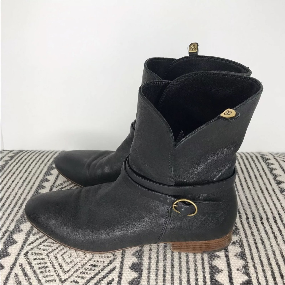 Vintage Chloe Black Leather Buckle Block Heel Ankle‎ Boots - Picture 5 of 12